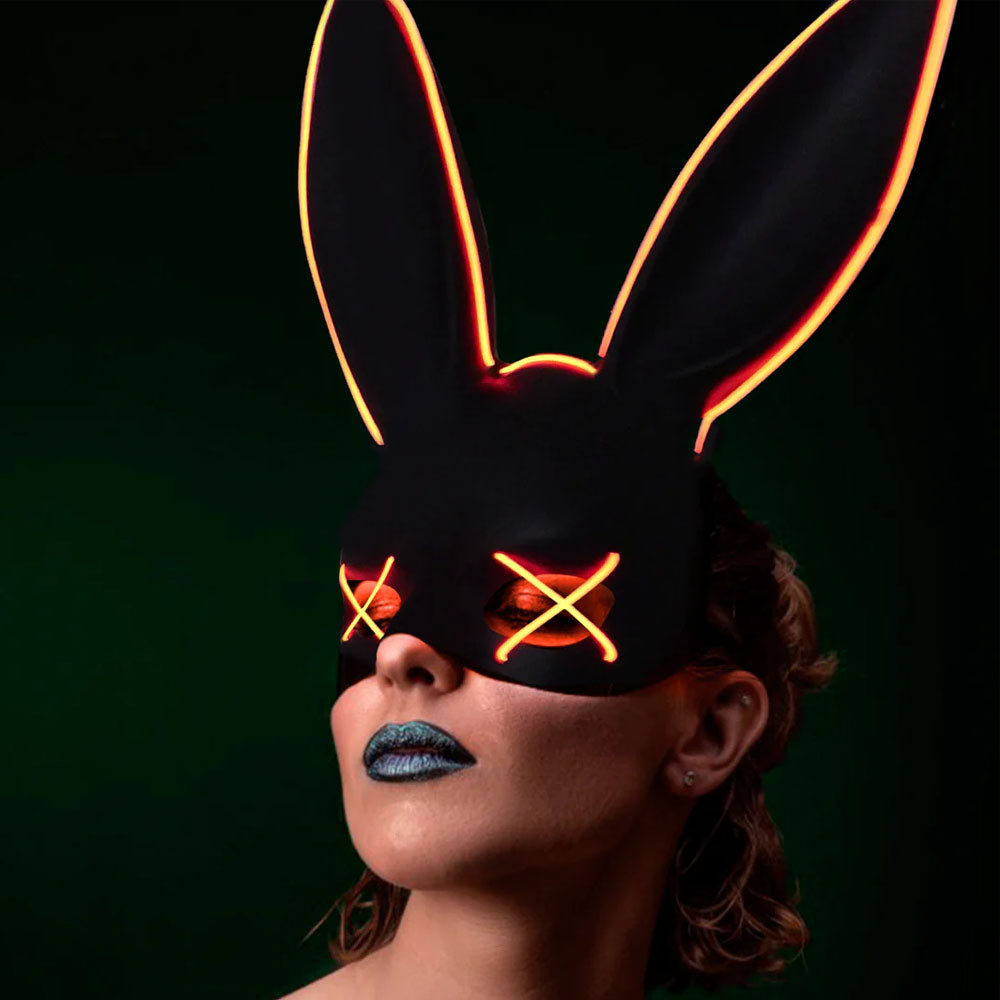 Máscara Neón Conejo Media Cara - Imagen 2