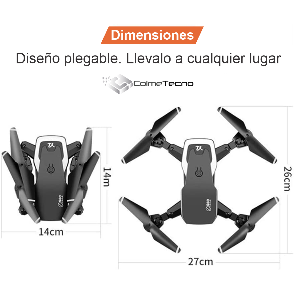DRONE PLEGABLE CÁMARA WIFI 2.4G FPV S60