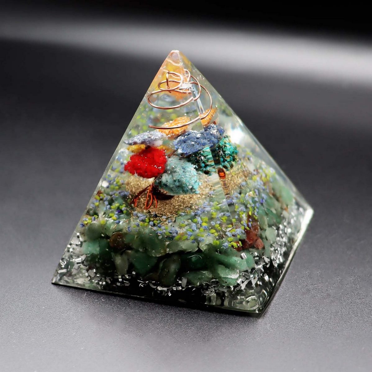 Pirámide Piedra Natural Orgonita Árbol - Imagen 2