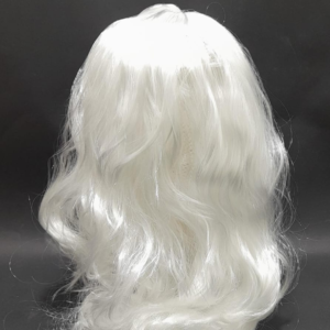 PELUCA ONDULADA BLANCA LARGA 50CM