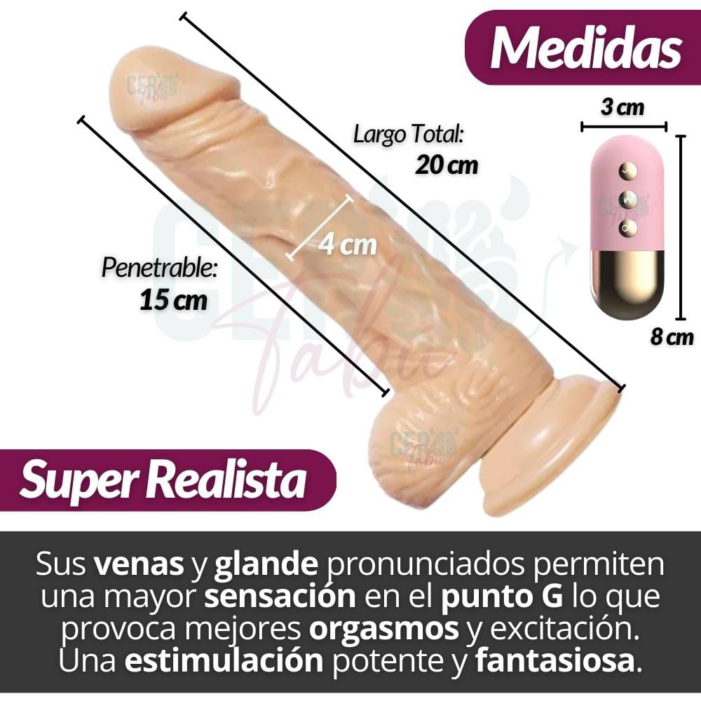 DILDO PENE SUPER REALISTA CON MOVIMIENTO