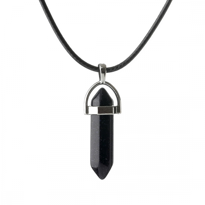 Collar Cuarzo Lluvia De Plata Pendulo