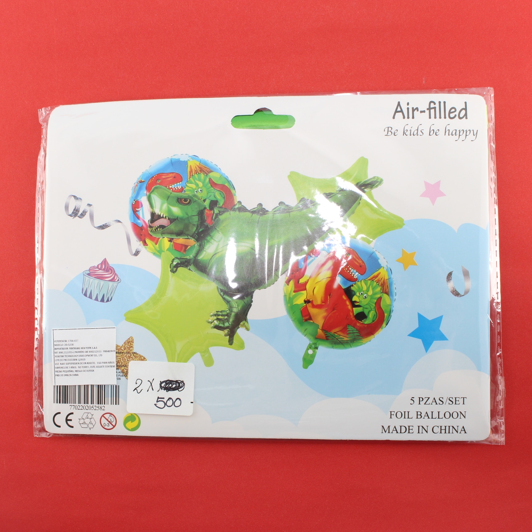 Set de globos metalizados dinosaurios - Imagen 2