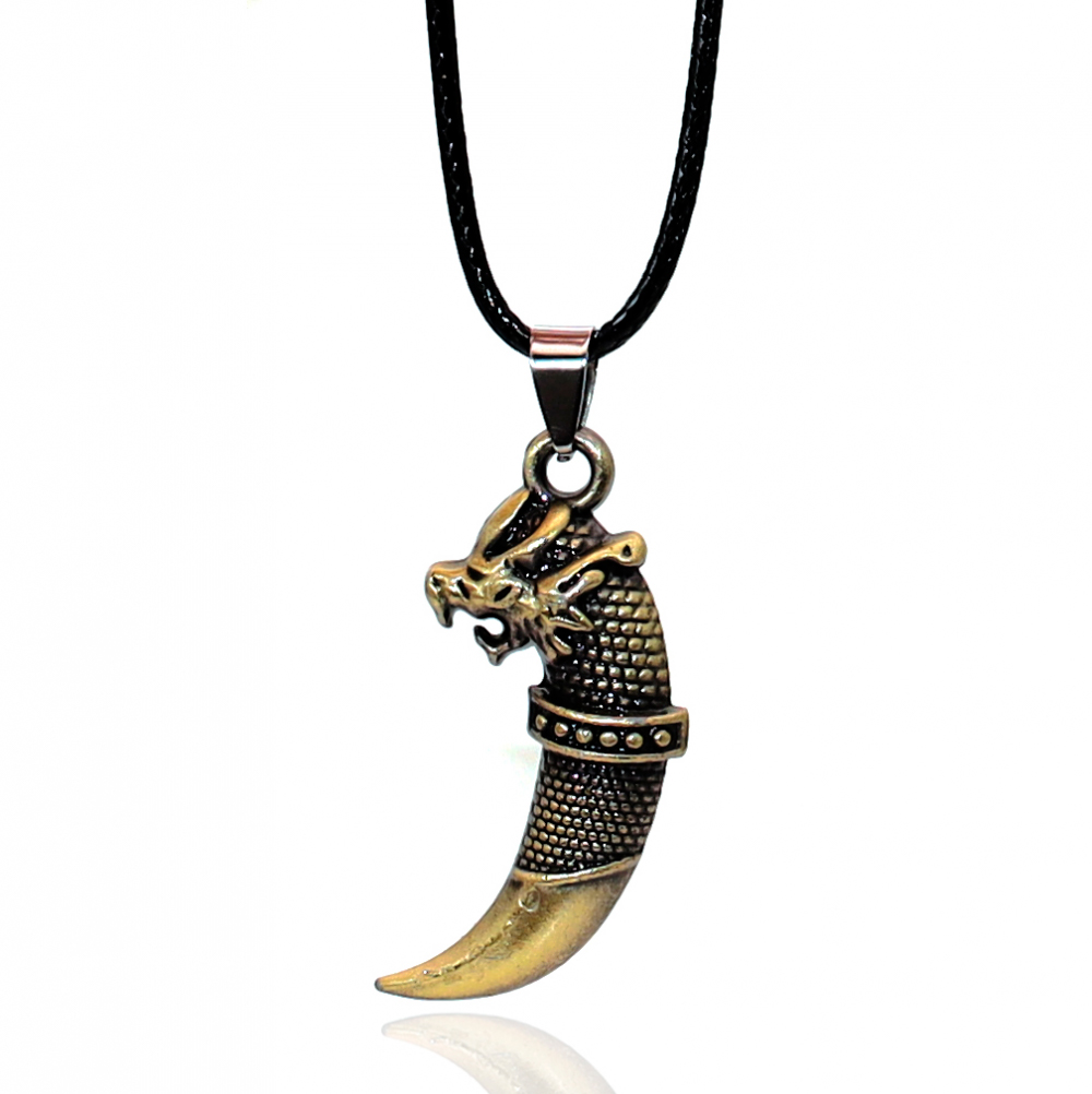 Collar Colmillo Dragon Metalico