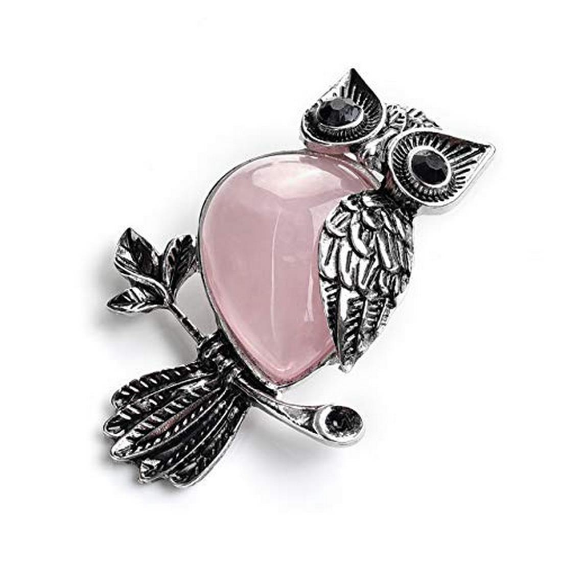 Collar Buho Cuarzo Piedra Rosa