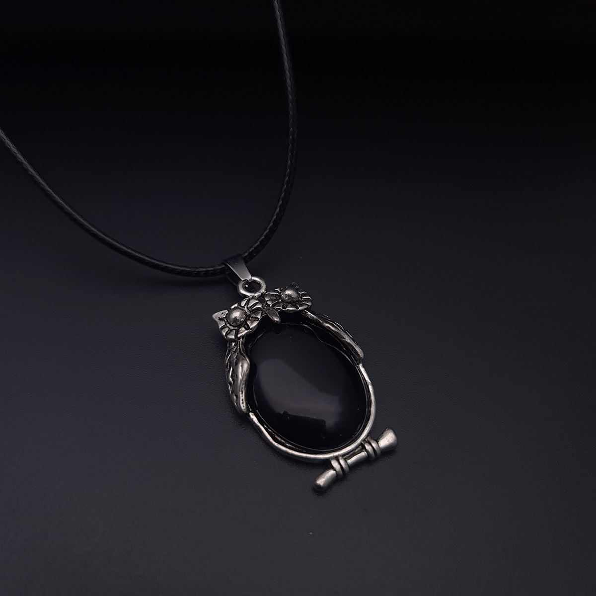 Collar Búho Sabiduria Onix Cuarzo Estuch - Imagen 2