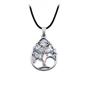 Collar Arbol Gota Cuarzo Luna