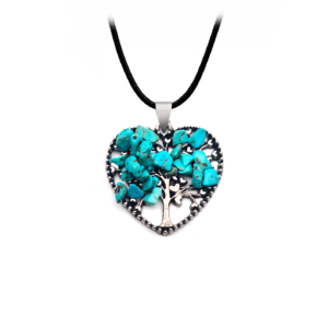 Collar Arbol Corazon Cuarzo Turquesa