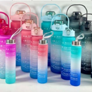 3 piezas botella de agua con paja, marca