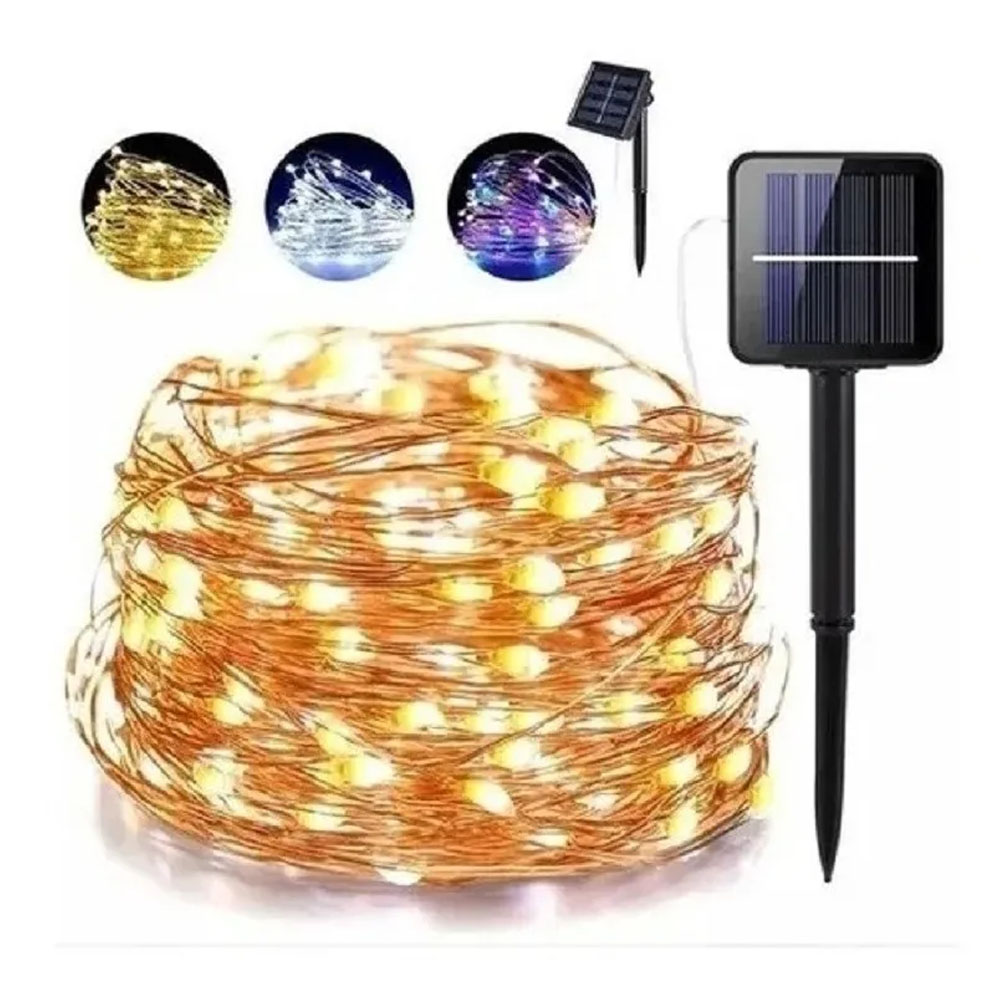 Luces Led Navideñas Lineal Solar De 200l