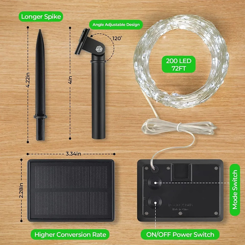 Luces Led Navideñas Lineal Solar De 200l - Imagen 2