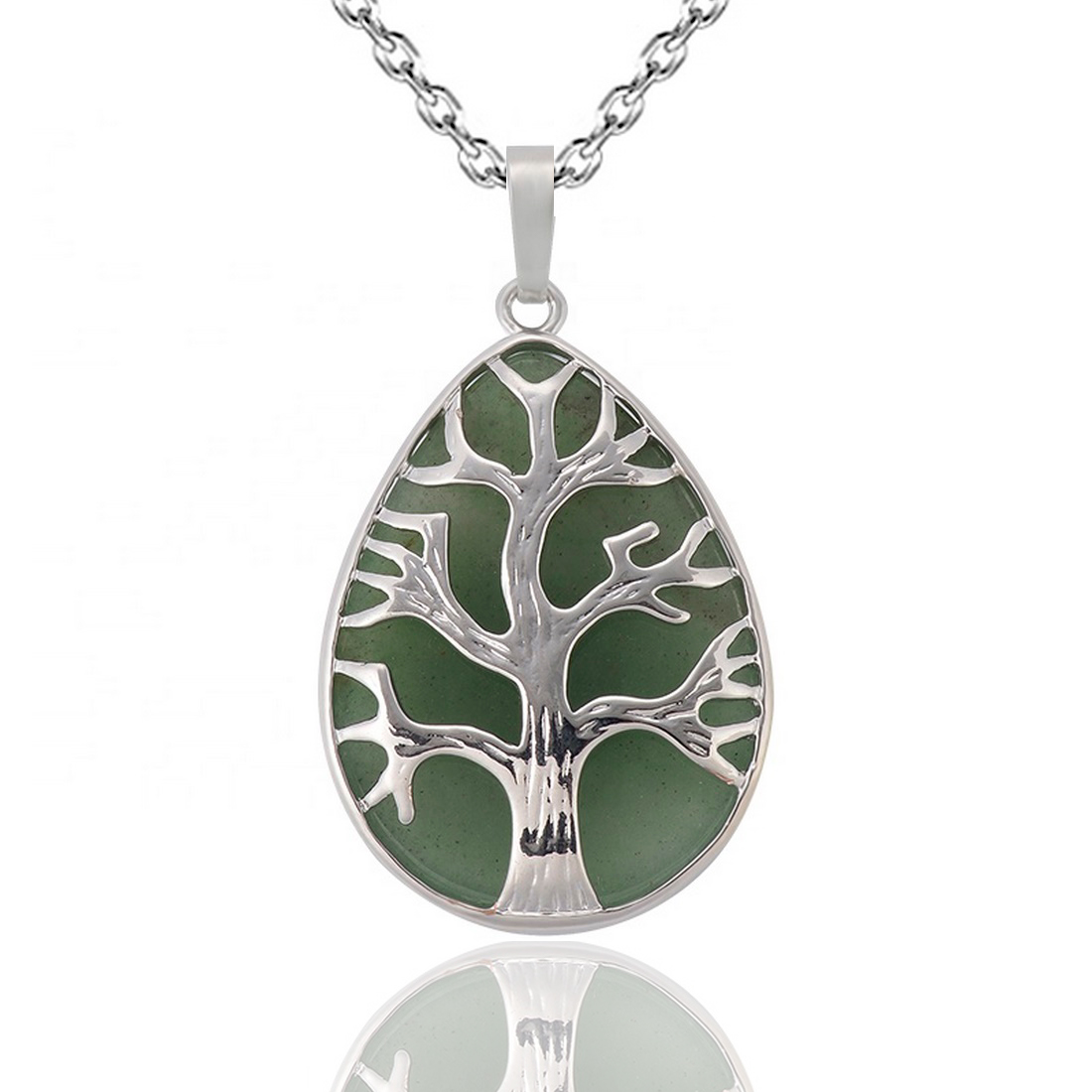 Collar Árbol Cuarzo Jade + Estuche - Imagen 2