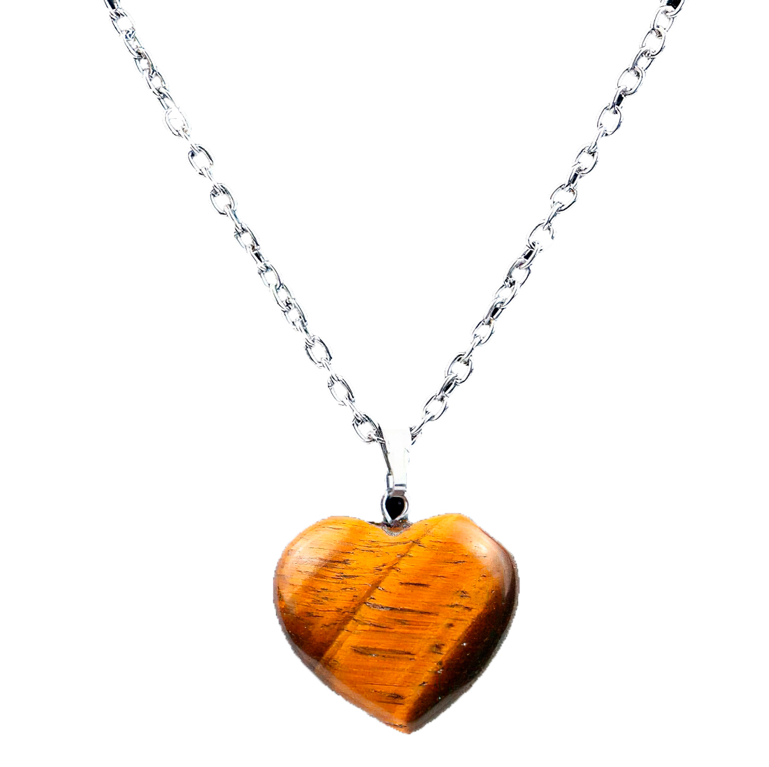 Collar Cuarzo Ojo De Tigre Corazon Caden