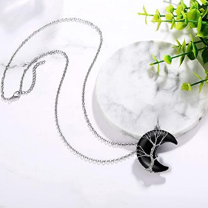 Collar Cuarzo Luna Arbol Onix Vida