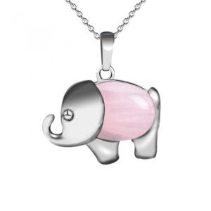 Collar Elefante Cuarzo Piedra Rosa