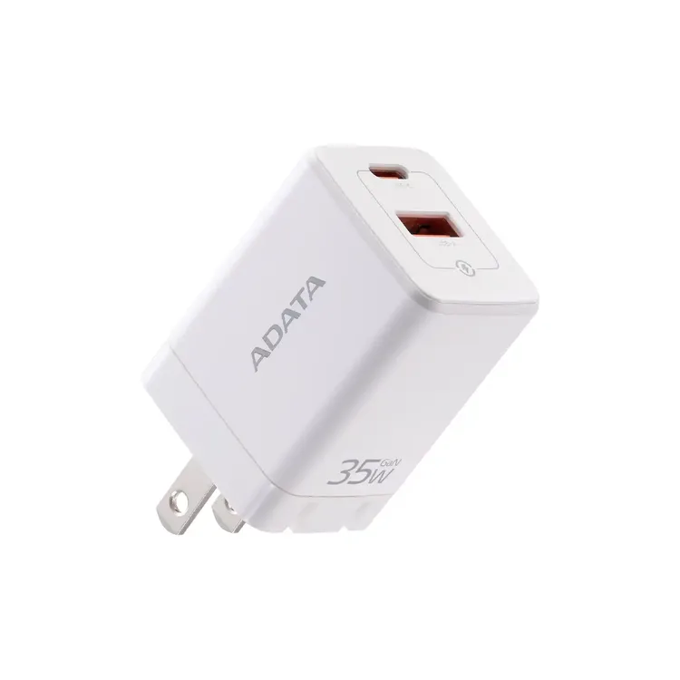 Adaptador|Cargador de Pared ADATA dual (USB-C 20W |USB-A 15W) 35W Carga Rápida Blanco - Imagen 6