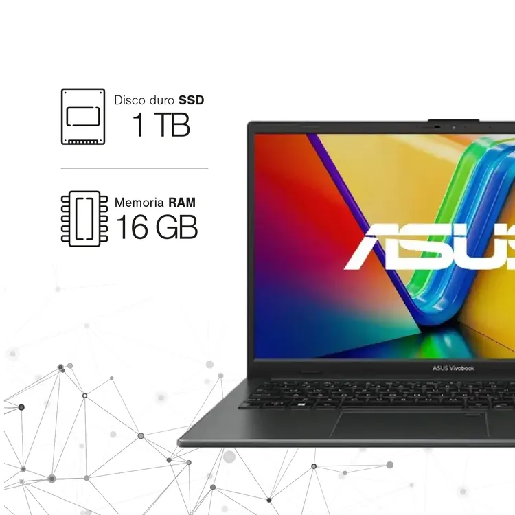 Computador Portátil ASUS Vivobook Go 15.6" Pulgadas E1504FA - AMD Ryzen 5 - RAM 16GB - Disco SSD 1 TB - Negro - Imagen 2
