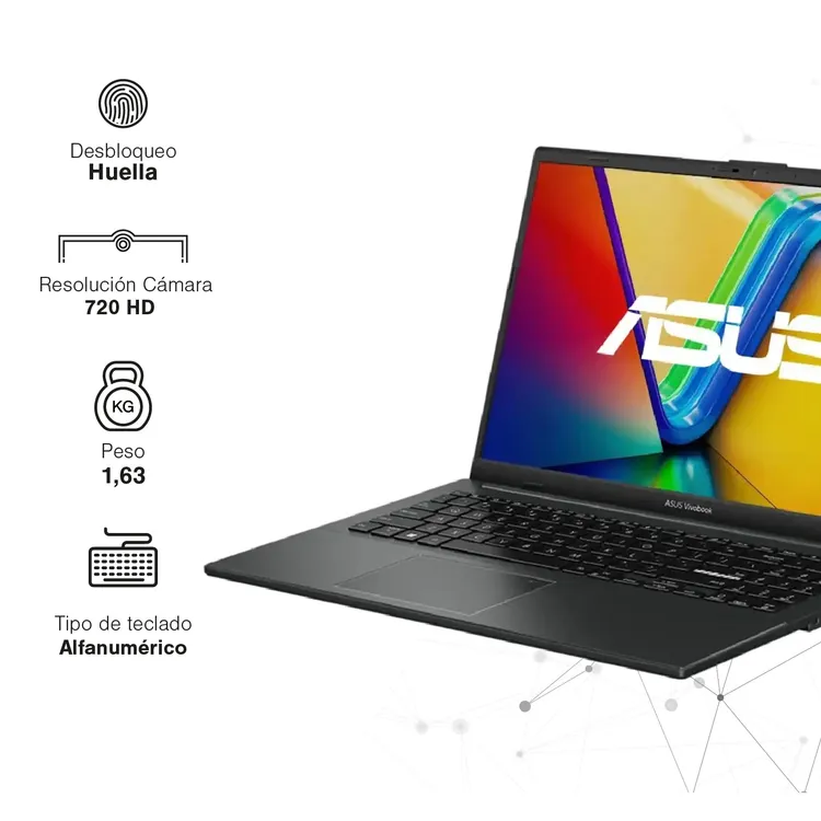 Computador Portátil ASUS Vivobook Go 15.6" Pulgadas E1504FA - AMD Ryzen 5 - RAM 16GB - Disco SSD 1 TB - Negro - Imagen 7