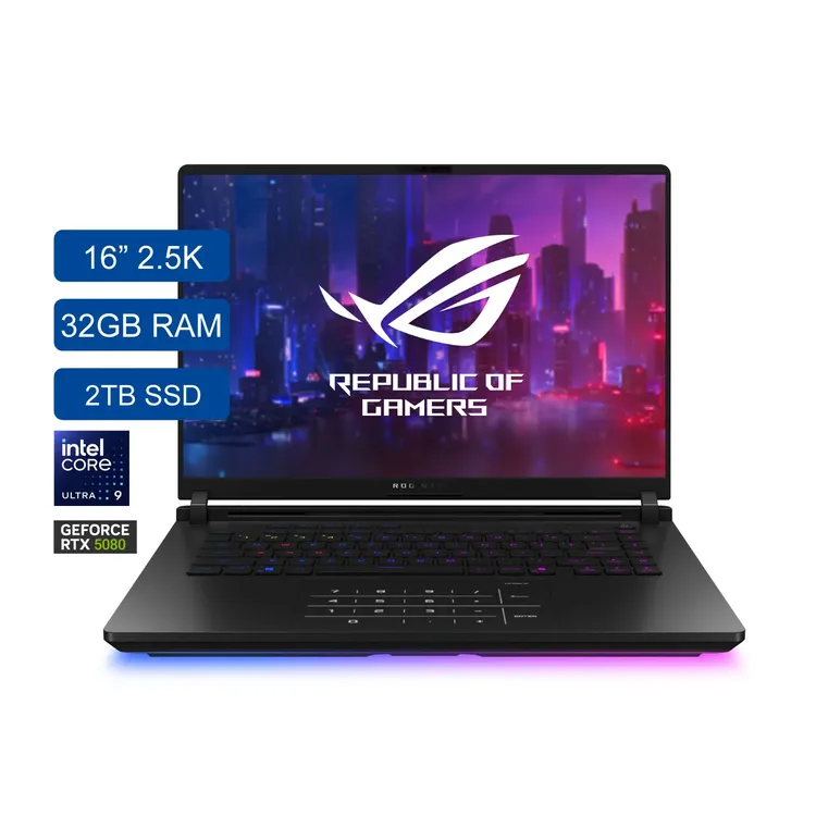 Computador Portátil Gamer ROG Strix SCAR 16" Pulgadas G635LW - Intel Core Ultra 9 - RAM 32GB - Disco SSD 2TB - Negro - Imagen 2