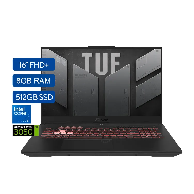 Computador Portátil Gamer ASUS TUF F 16" Pulgadas FX607VJ - Intel Core 5 - RAM 8GB - Disco SSD 512GB - Gris - Imagen 2
