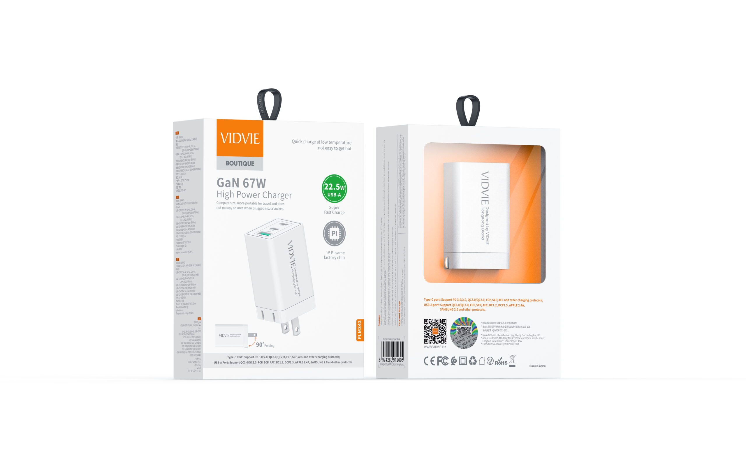 CARGADOR VIDVIE 67W GaN