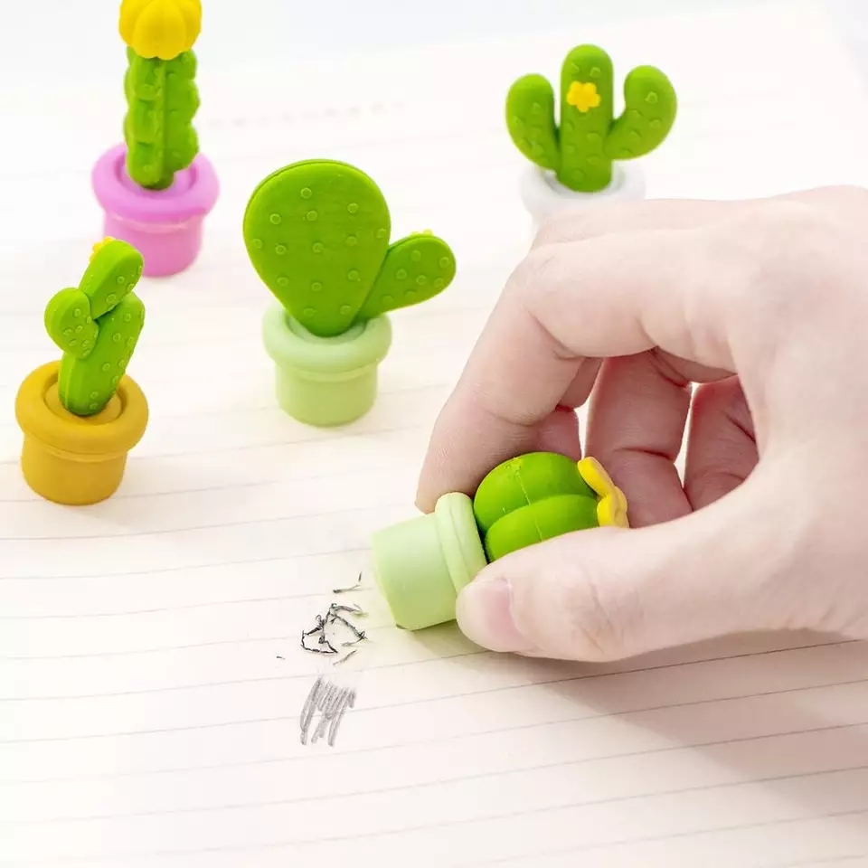 SET DE BORADORES KAWAII FIGURA CACTUS