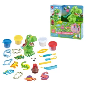 Set de Juego PLAYGO Dentista de Dinosaurio Con 4 Masas