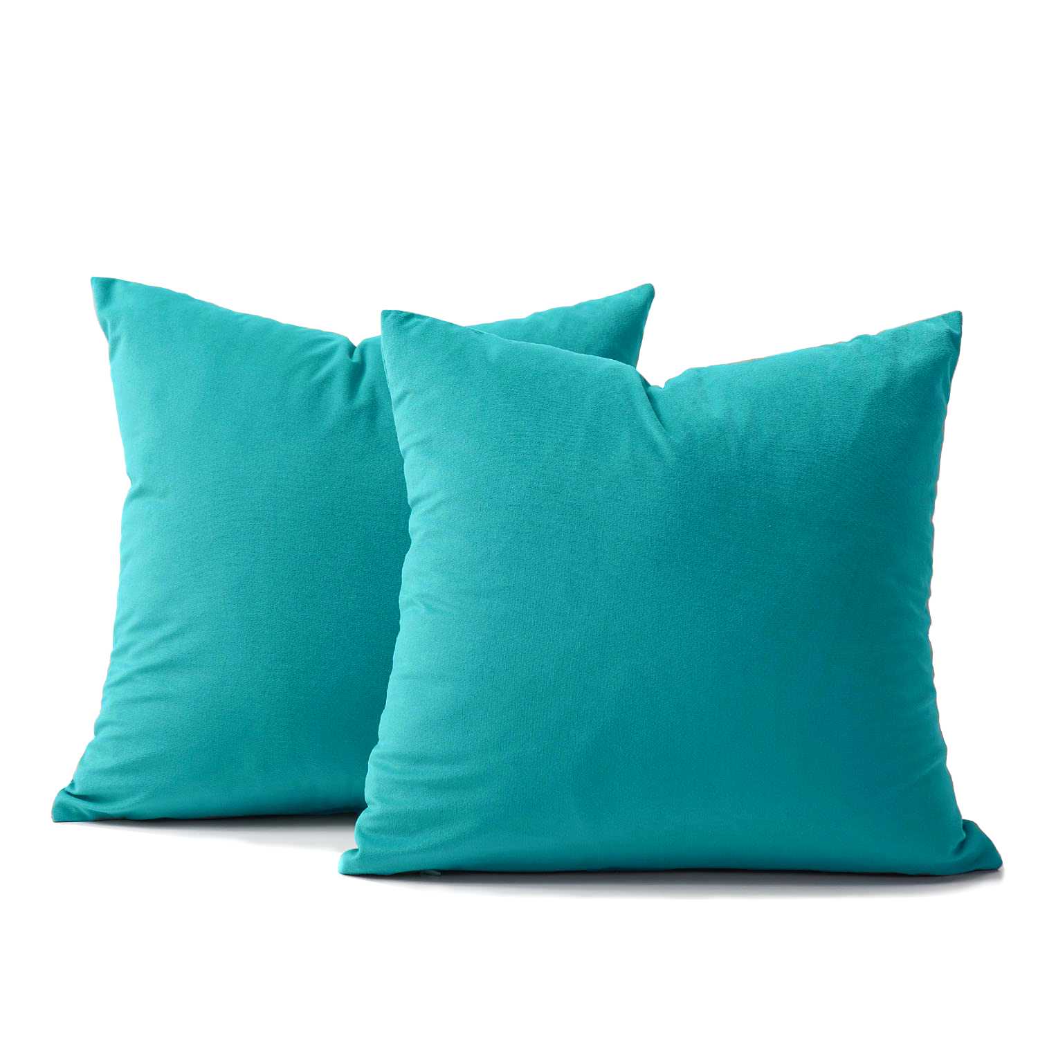 Cojin X2 Decorativo En Tela Turquesa