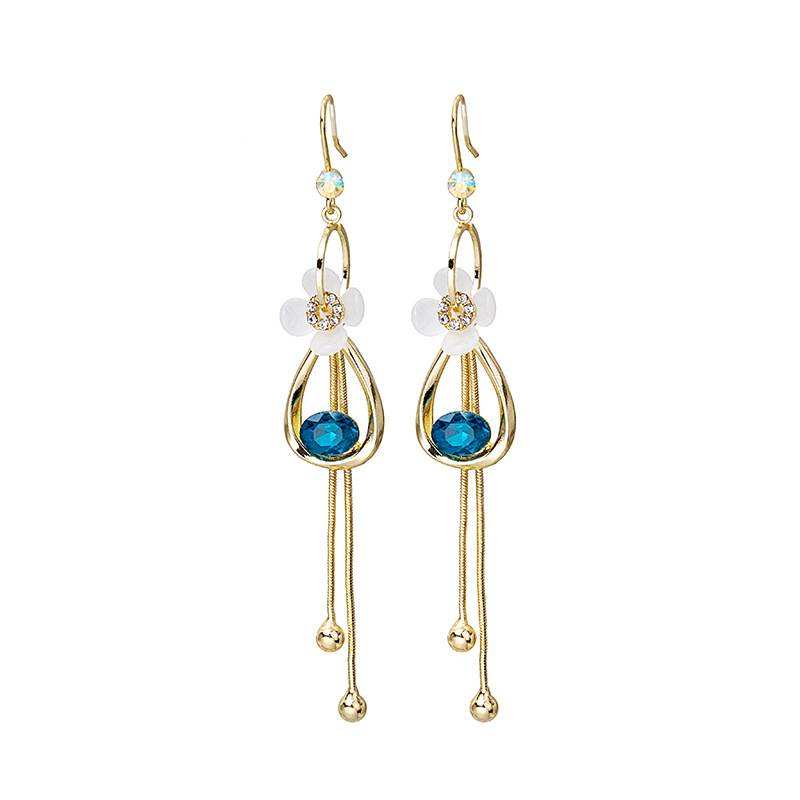 ARETES FLOR GOTA DE AGUA