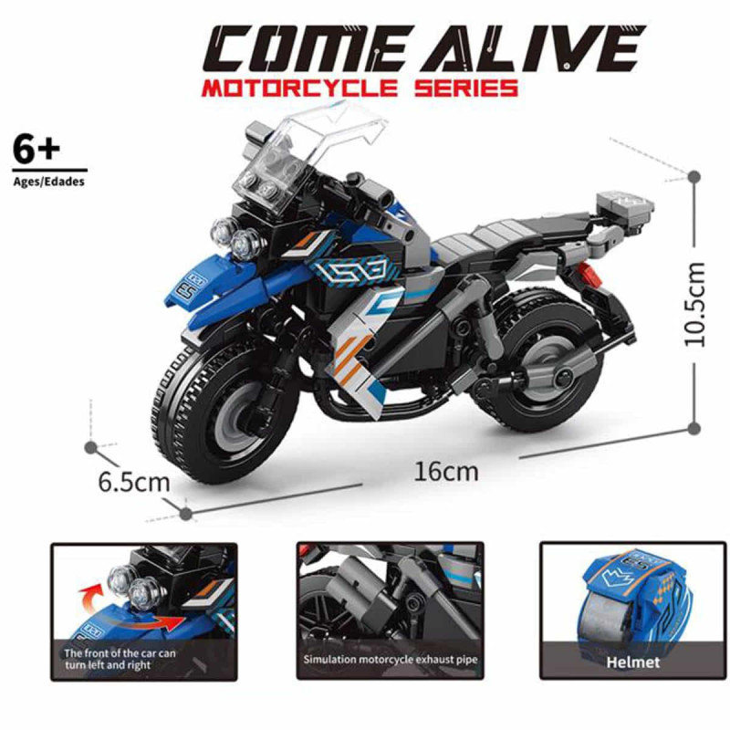 MAQUETA MOTO AZUL 287 PIEZAS
