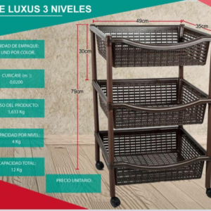 ESTANTE LUXUS 3 NIVELES INMENSA