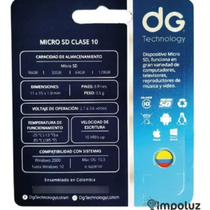 Memoria Micro Sd 32 gb Clase 10 Con Adap