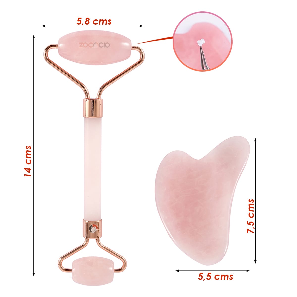 Rodillo Masajeador Facial Jade Cuarzo - Imagen 2