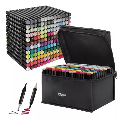 MARCADORES 168 PIEZAS DOBLE PUNTA