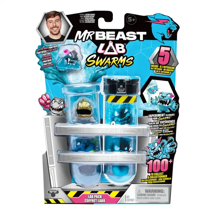 Figuras Sorpresa MR BEAST Lab Biomites Tubo por 5 Piezas