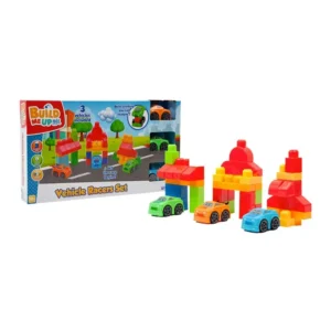 Set de Bloques HAPPY LINE para Armar con 3 Carros 43 Piezas