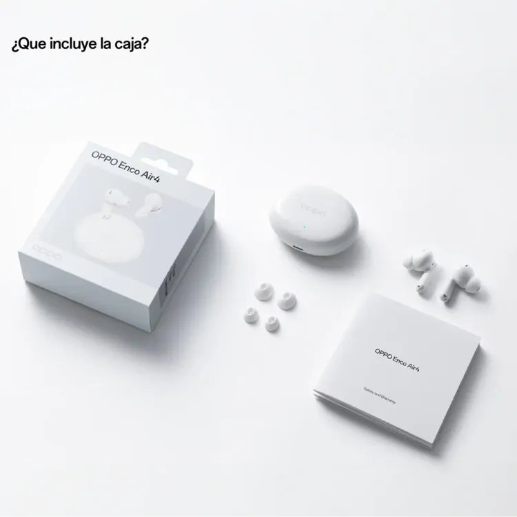 Audífonos OPPO Inalambricos Bluetooth In Ear Deportivos Enco Air4 Cancelación de Ruido Blancos - Imagen 3