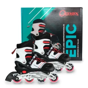 Patines Ajustables De Iniciación Talla L (De 36 A 39) Epic Rojo QMAX
