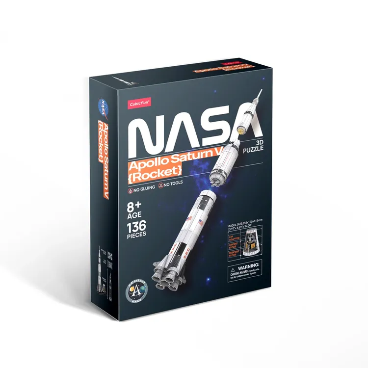 Rompecabezas 3D CUBIC FUN Apollo Saturn V Rocket 136 Piezas - Imagen 4