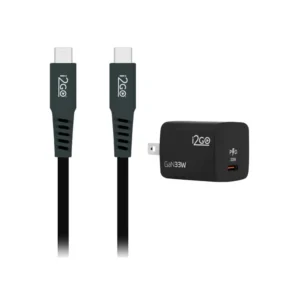 Adaptador|Cargador de Pared I2GO USB-C 33W Carga Rápida + Cable USB-C a USB-C 60W 1.5 Metros Negro