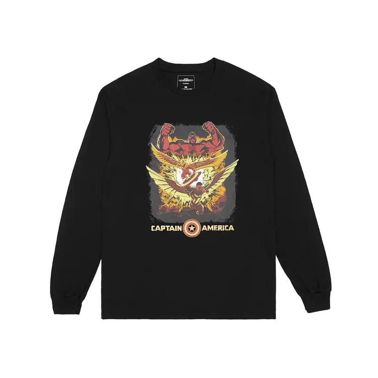 Camibuzo Unisex Marvel GILDAN Capitán América - Falcon - Red Hulk Negro S