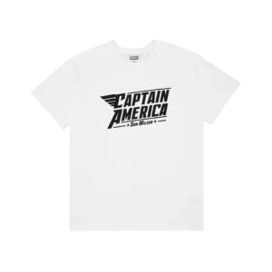 Camiseta Unisex Marvel GILDAN Capitán América Sam Wilson Blanco L
