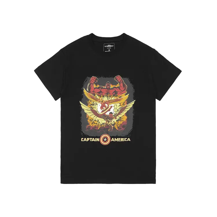 Camiseta Unisex Marvel GILDAN Capitán América - Falcon - Red Hulk Negro S