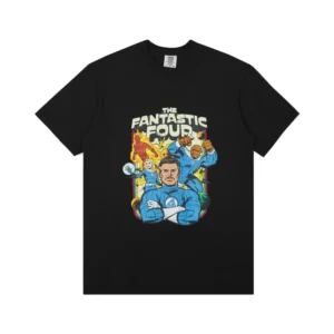 Camiseta Unisex Marvel GILDAN Comfort Colors 4 Fantásticos Negro XL