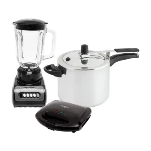 Combo UNIVERSAL Licuadora +Sanduchera+ Olla a presion 6 Lts