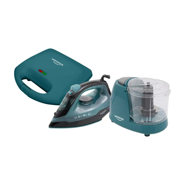 Combo UNIVERSAL  Sanduchera + Plancha + Picatodo color turquesa