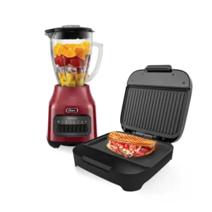Combo OSTER Licuadora 6vel 800 Watts roja+Sanduchera tipo panini compacta