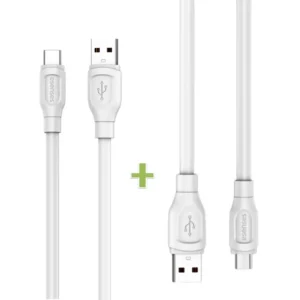 Set x 2 Cable ESENSES USB a USB-C (20W) 1.0 Metro + Cable USB a MicroUSB (20W) 1.0 Metro