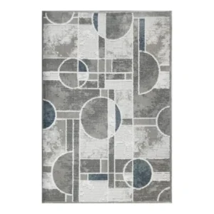 Tapete Decorativo DIB Praga 120 x 170 cm Líneas Círculos Gris