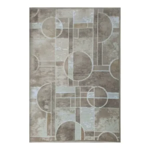 Tapete Decorativo DIB Praga 120 x 170 cm Líneas Círculos Beige